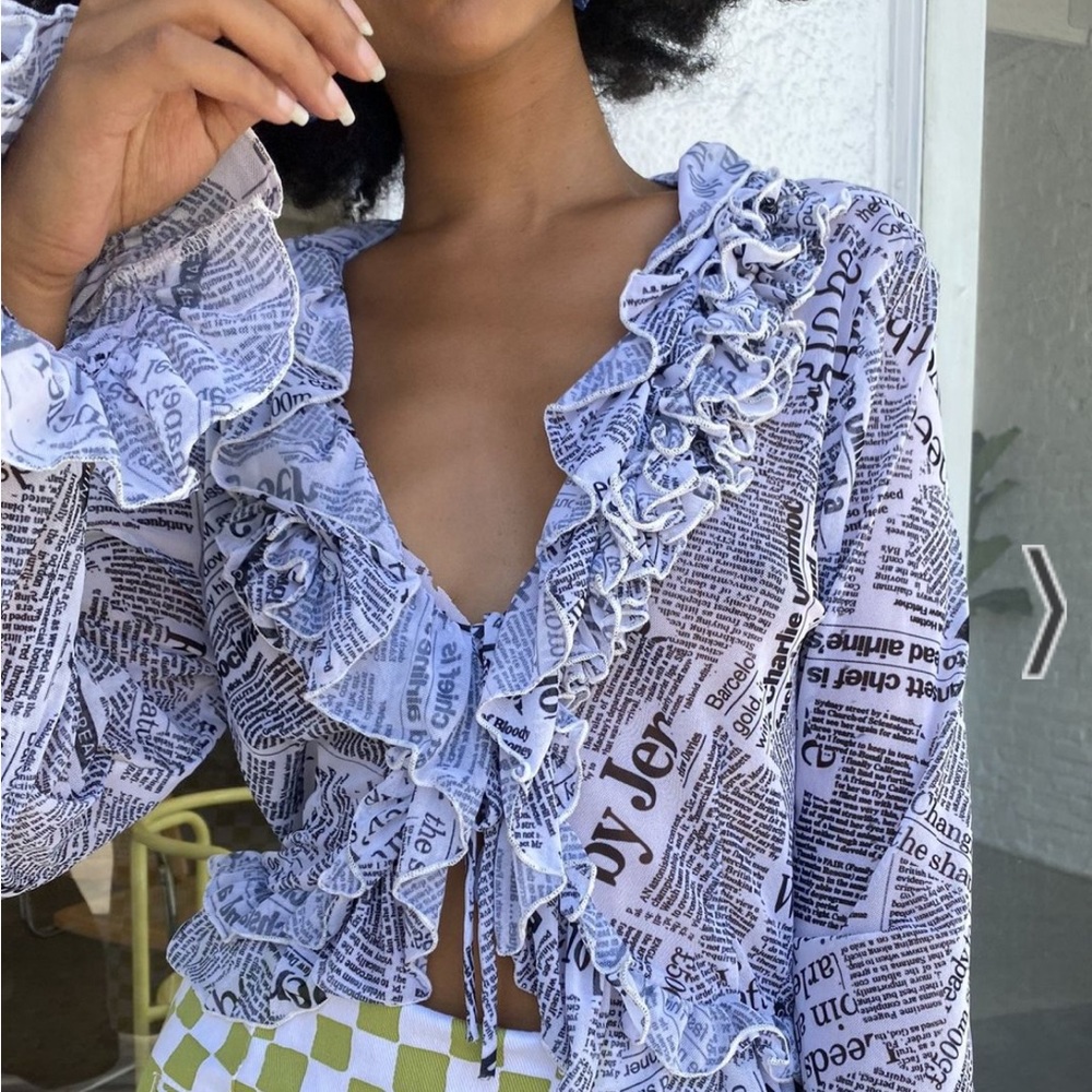 RABOT Mimi mesh top - newsprint